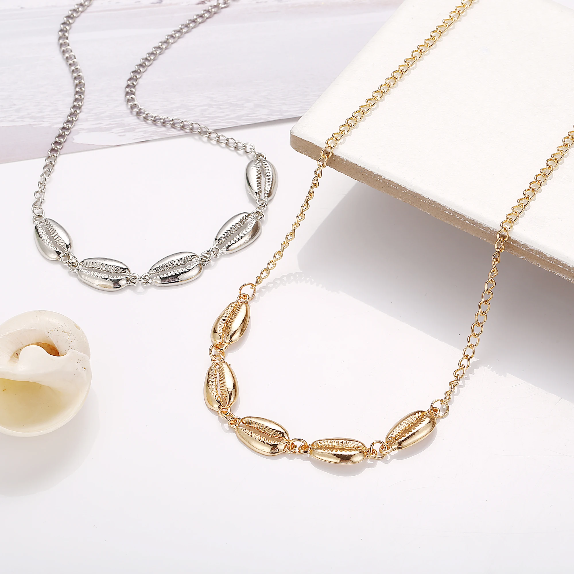 Ожерелье-чокер в богемном стиле форме животных ожерелье виде раковины морской