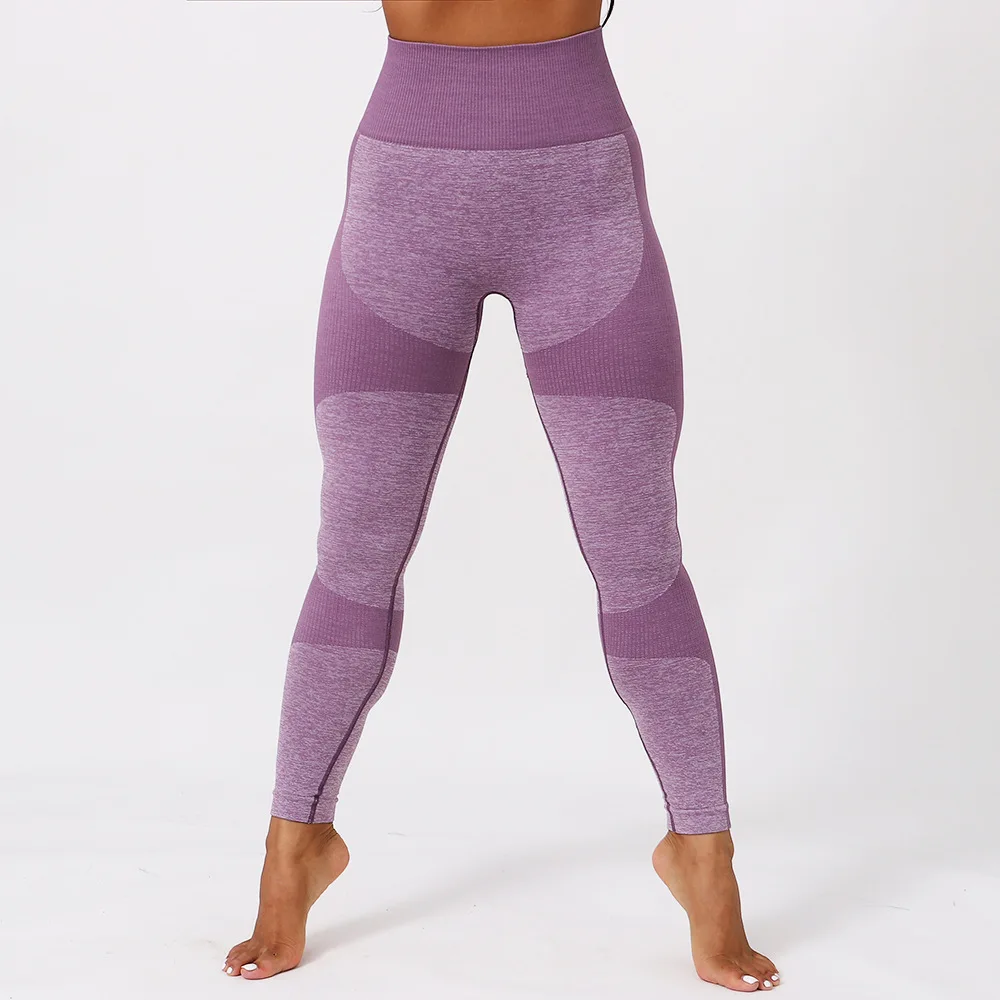 CB1200 purple pant 2 шт./компл. Engery Йога Комплект Для женщин бесшовные Фитнес Йога бюстгальтер спортивный бюстгальтер Высокая Талия тренажерный зал камуфляжной расцветки, легинсы, штаны для фитнеса костюмы тренировки - Цвет: CB1200 purple pant