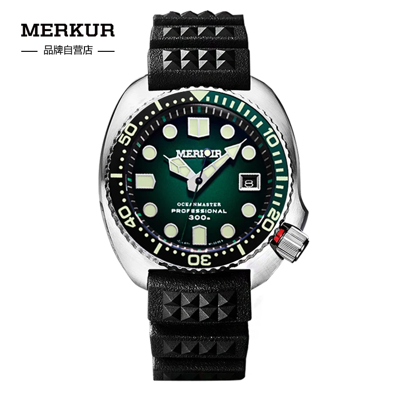 

Merkur Mens Vintage 6105 TURTLE Automatic Wrist Watch pro Divers Sapphire Ceramic 300M
