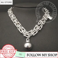 high quality s925 sterling silver new ball lock u shaped necklace japan korea 18k gold fashion charm luxury brand jewelry gift