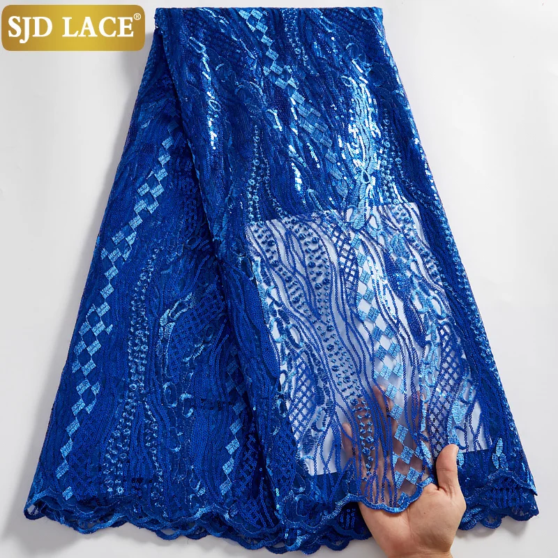 

SJD LACE Pink African Lace Fabric Cheap Sale Nigerian French Net Lace Fabric 2021New Arrivals Sequins Design Mesh For PartyA2529