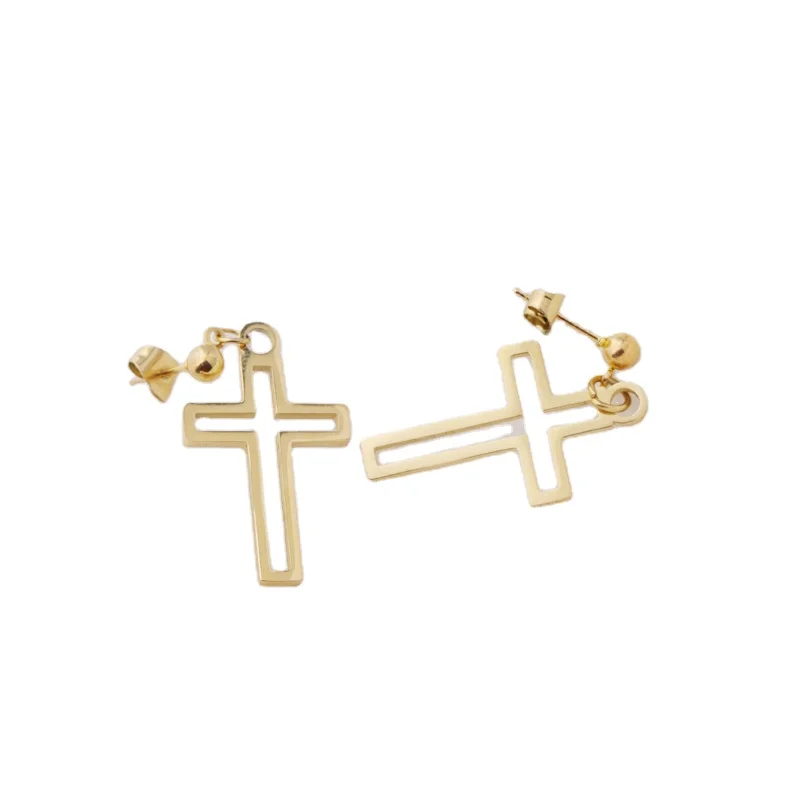 

Hobbyworker 35mm Stainless Steel Hollow Cross Earrings for Men and Women Fashion Simple Birthday
