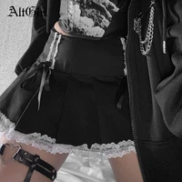 altgirl mall goth lace skirt women harajuku punk dark gothic bandage alt clothes summer high waist a line grunge skirt clubwear