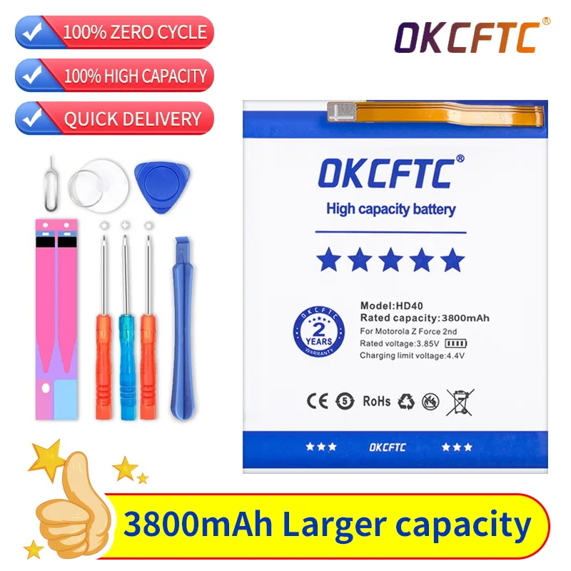 

Топ бренд 100% Новинка 3800 мАч HD40 SNN5987A Аккумулятор для Motorola Moto Z Force 2nd Moto Z Force 2nd gen Moto Z2 Force XT1789-1/03/05