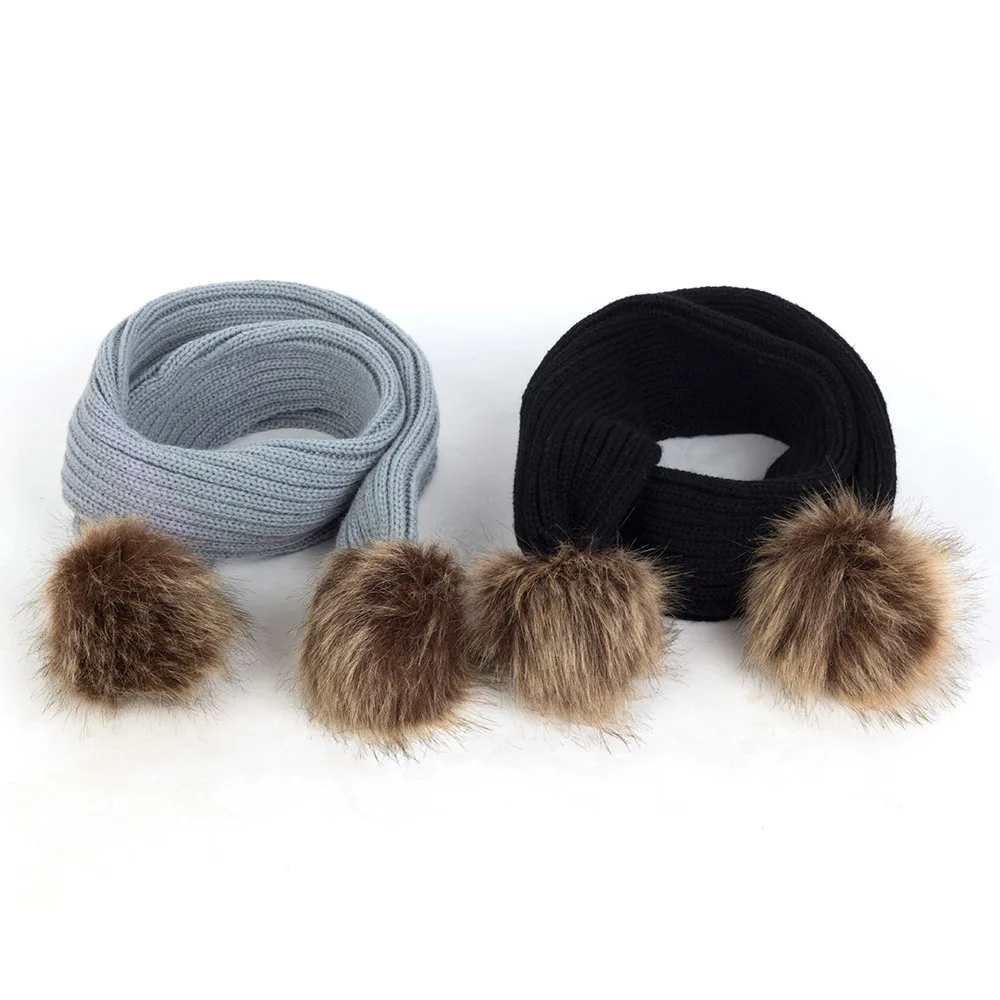 

Geebro Toddler Knit Hat Scarf Set Ribbed Winter Skullies Beanies With Pom Pom Baby Girls Warm Ear Hats Newborn Kids Caps DK939