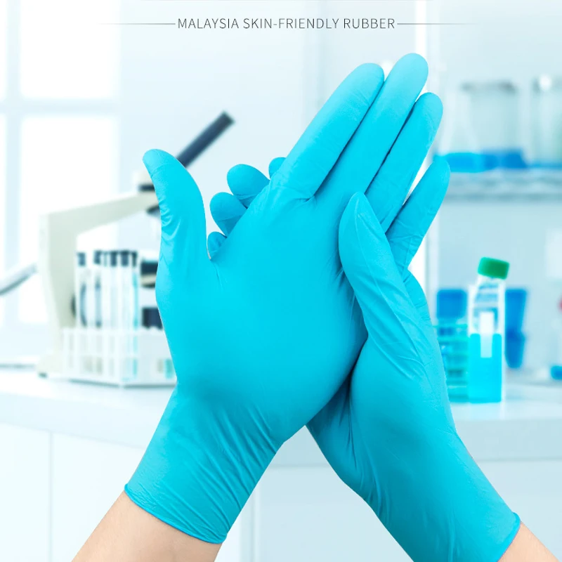 

10pcs Disposable nitrile gloves Non-slip acid alkali resistant protective gloves For kitchen Laboratory inspection