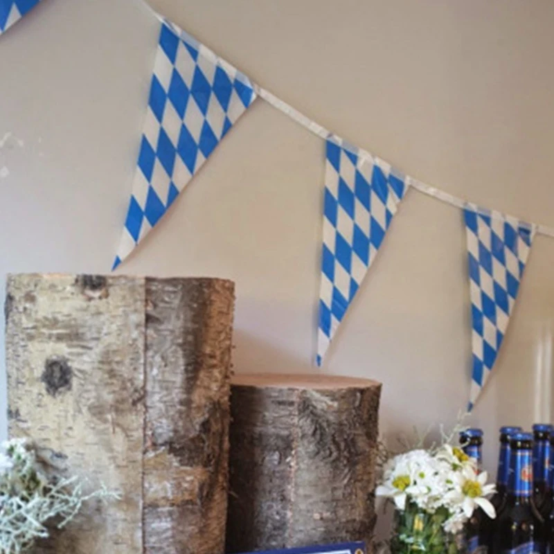 2 шт. Октоберфест Баварская синяя белая фотография 20 боковых шнурков флаг