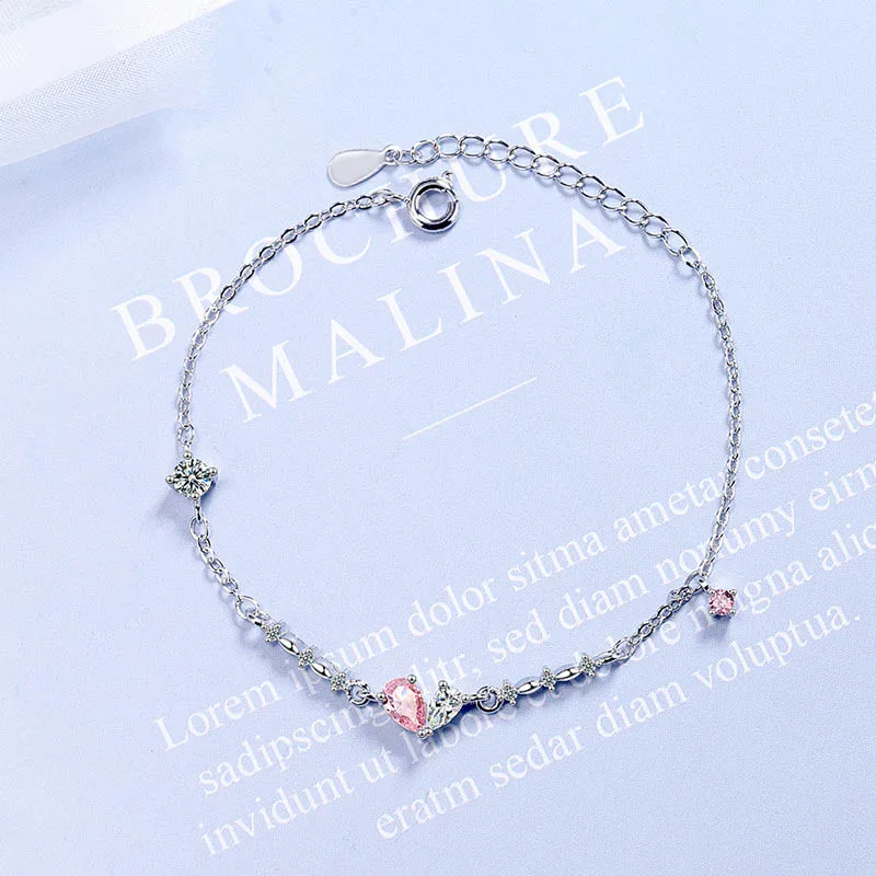 

BIJOX STORY Fashion 925 Sterling Silver Bracelet with AAA Zircon Fine Jewellery for Women Wedding Anniversary Promise Party Gift