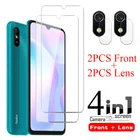 4в1 защитное стекло Redmi 9c закаленное для Xiaomi Redmi 9a 9 Note 9s 9Pro Max 9 A C S 8 8a 8t 9 Pro Защитная пленка для экрана камеры