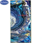 Большие картины, украшение для гостиной, абстрактная синяя Золотая волна, алмазная живопись, полная квадратная Круглая Мозаика, алмазная вышивка,