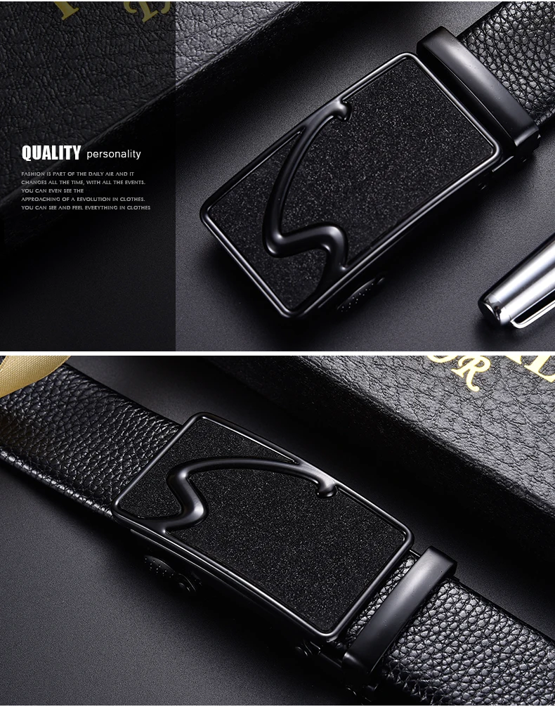 NO.ONEPAUL Luxury brand belt men fashion alloy automatic buckle Genuine Leather Belts for Men Designer's top business waist belt