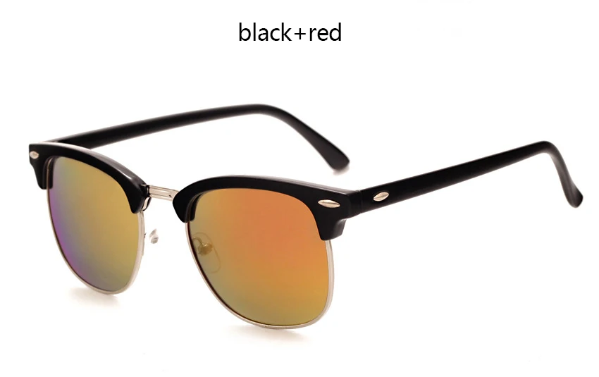 BlackRed RBRARE, полуметаллические солнцезащитные очки для мужчин и женщин, брендовые дизайнерские очки, отражающие зеркальные солнцезащитные очки, модные классические солнцезащитные очки - Цвет линз: BlackRed