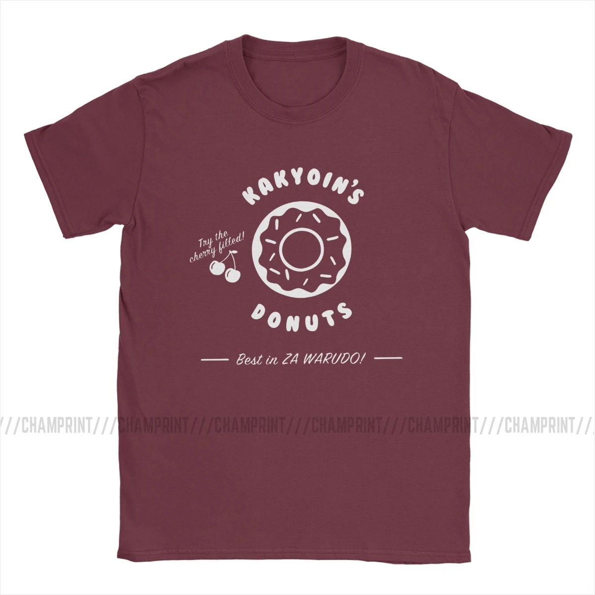 Kakyoin's Donuts T Shirt Men Novelty T-Shirts Round Collar Jojos Bizarre Adventure Anime Jjba Manga Tees Short Sleeve Clothes | Мужская