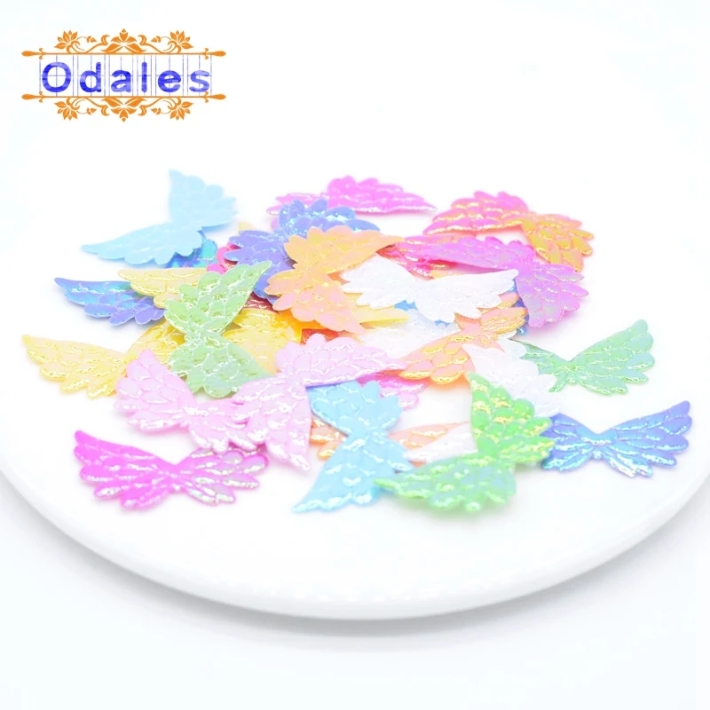 50 шт./лот блестящая аппликация в виде крыла ангела двусторонние нашивки сделай