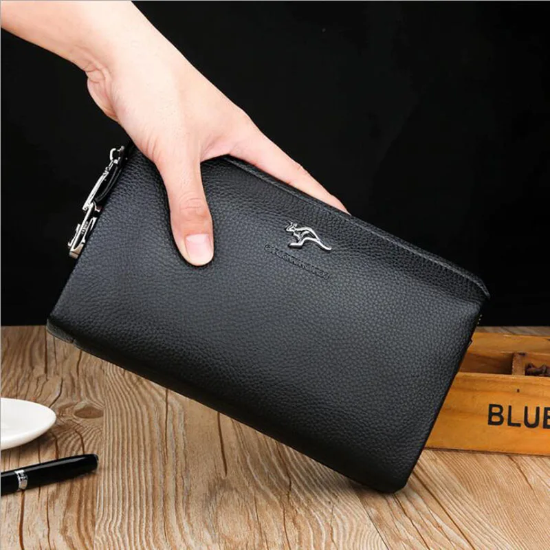

Men's Long Genuine Leather Purse Men Wallets Men Clutch Wallets Business Large Capacity High Quality Brand Male Purse
