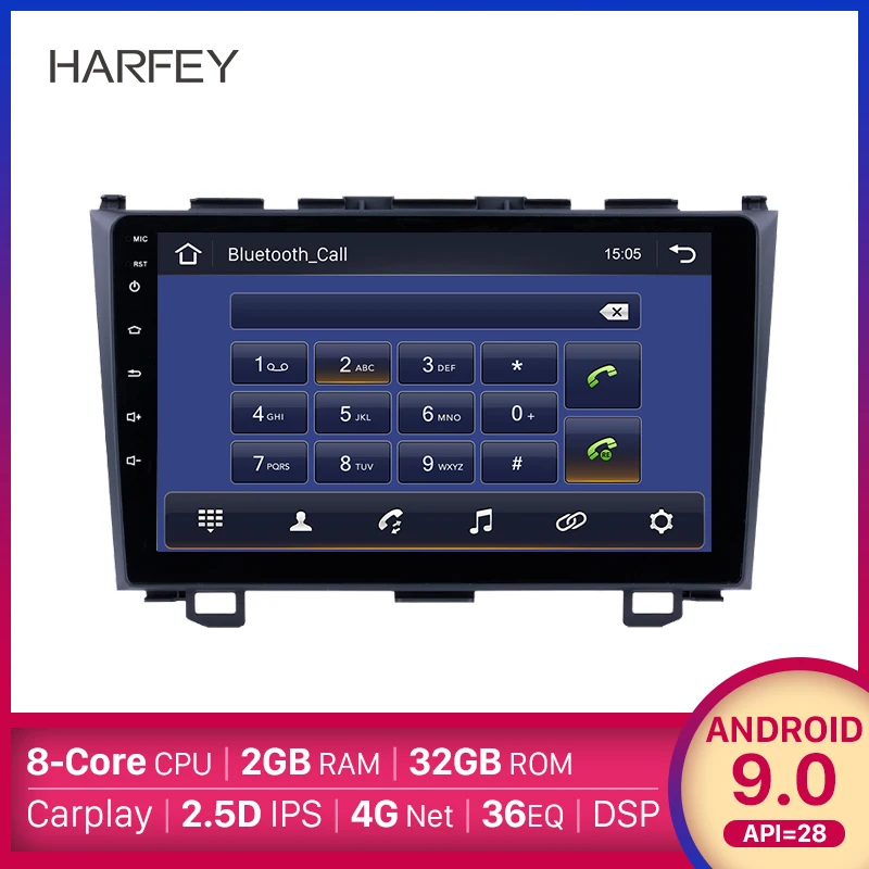 Автомобильный GPS навигатор Harfey 9 &quotAndroid 9.0HD 2Din Авторадио Стерео для Honda 2006 2007 2008 2011