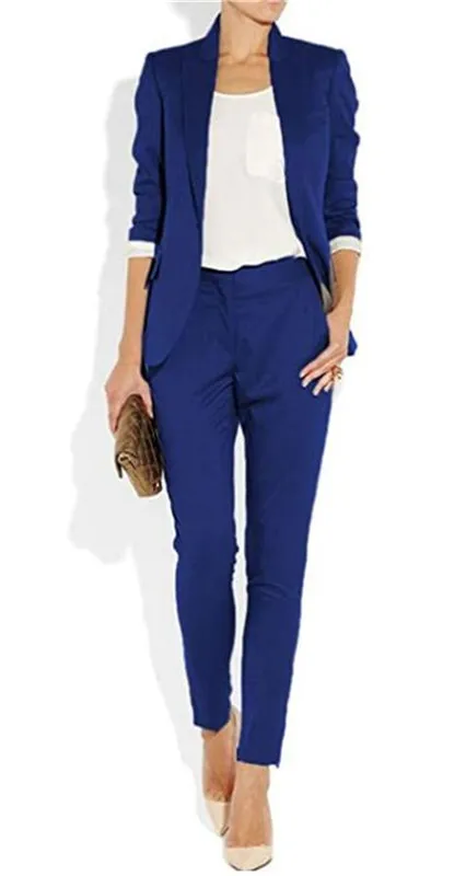Office Women Suits Women Business Suits 2 PCs (Jacket+Pants) Women Pantsuit Office Style Female Trouser Suit