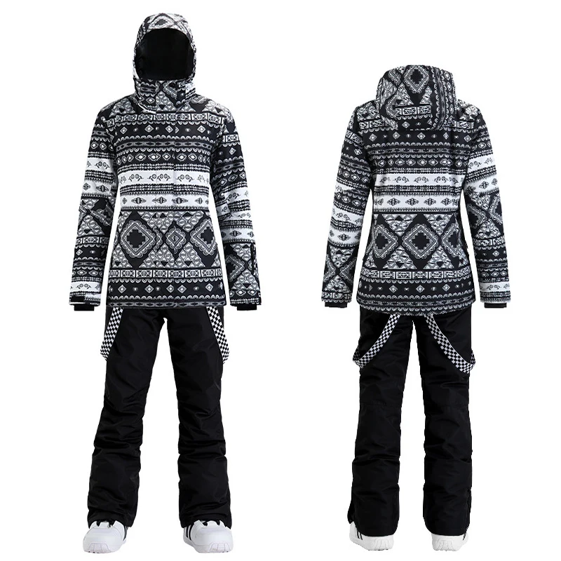 Лыжный костюм высокого качества женский зимний ветрозащитный Теплый утолщенный