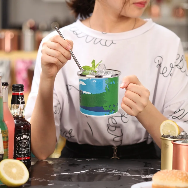 Пользовательские металлические края кофе путешествия сублимации походная