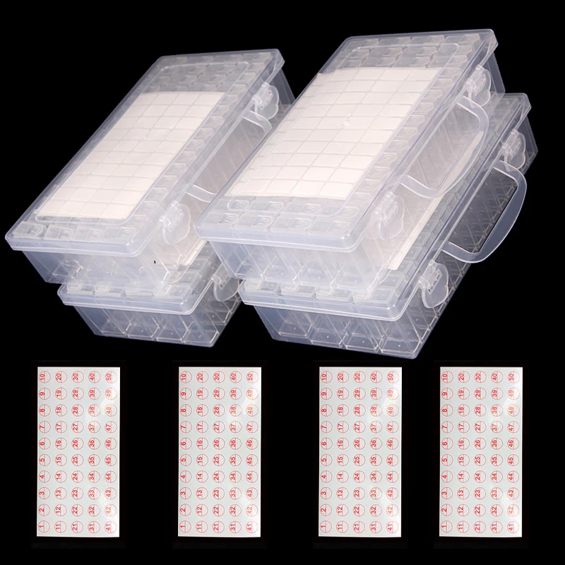 4Pack 64Grids  5D Diamond Painting Kit Embroidery Moasic Storge Box Diamonds Jewlery Sewing Nail Container Accessories Organizer