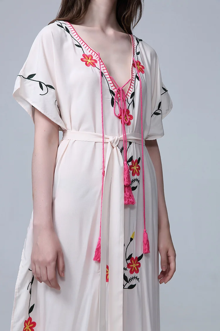 Длинное Хлопковое платье VERHELLEN в стиле бохо винтажные повседневные платья макси