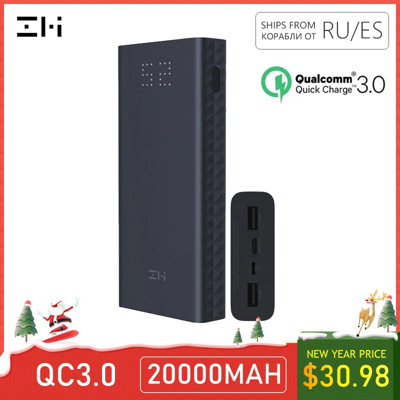 Xiaomi ZMI 20000 мАч Внешний аккумулятор Концентратор QC 3,0 зарядное устройство адаптируется к компьютеру 20000 мАч Внешний Аккумулятор для ноутбука QB822