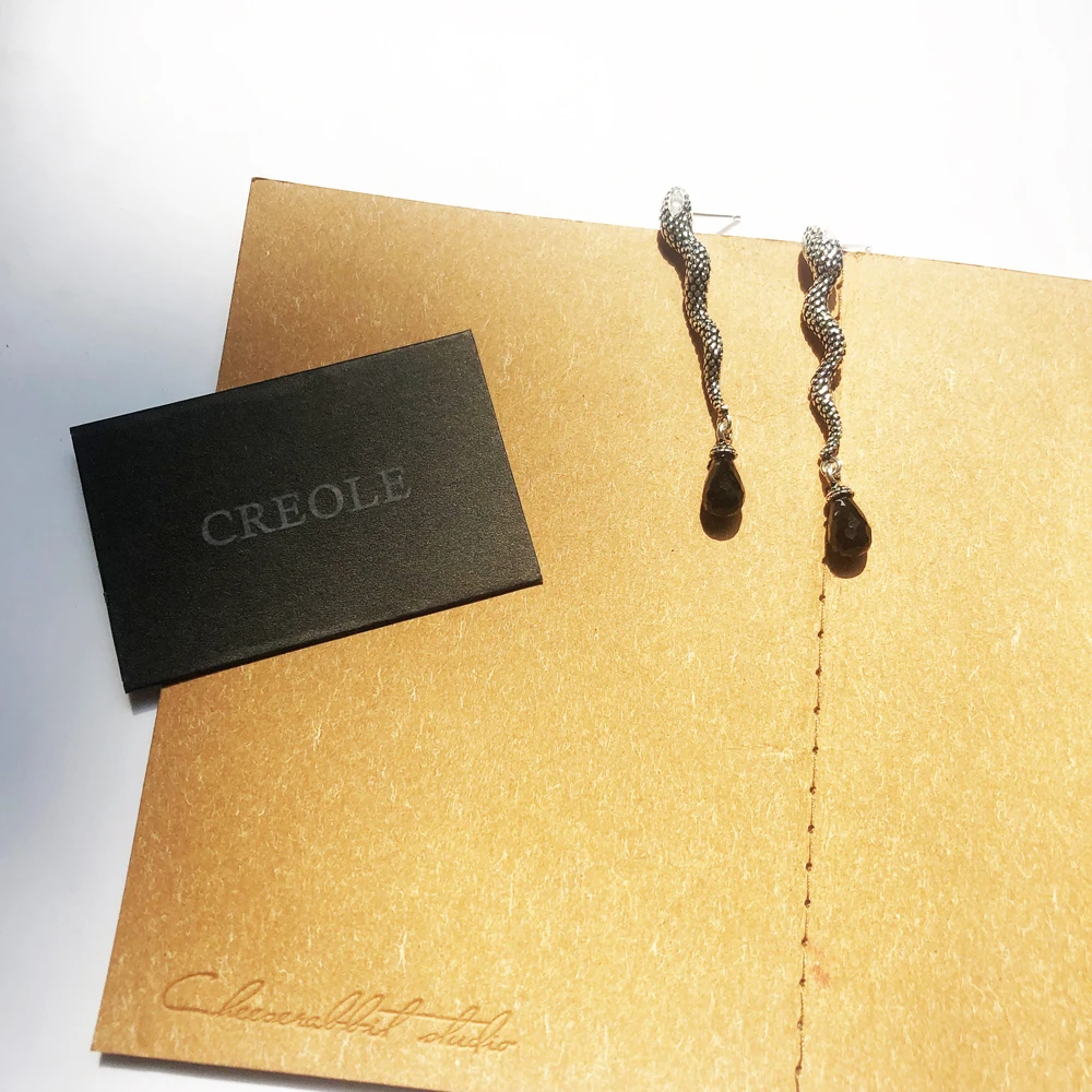 Серьги-подвески в виде змеи модные аксессуары из серебра 925 пробы подарок для