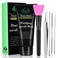 bamboo charcoal black facial mask anti acne blackhead remove oil control moisturizing deep cleaning purifying peel off mask