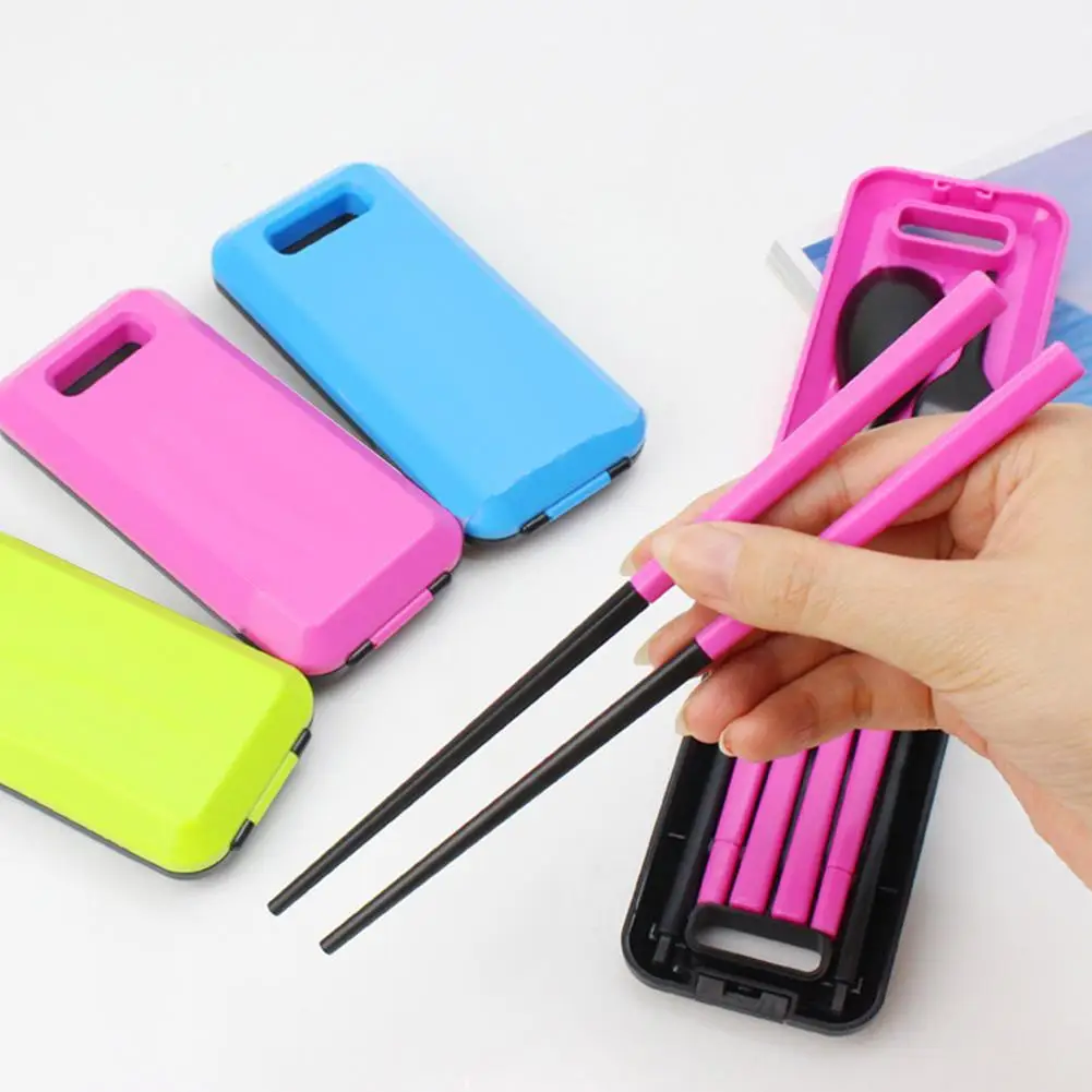 

3Pcs Portable Travel Eco-Friendly Folding Fork Spoon Chopsticks Outdoor Camping Picnic Tableware Set