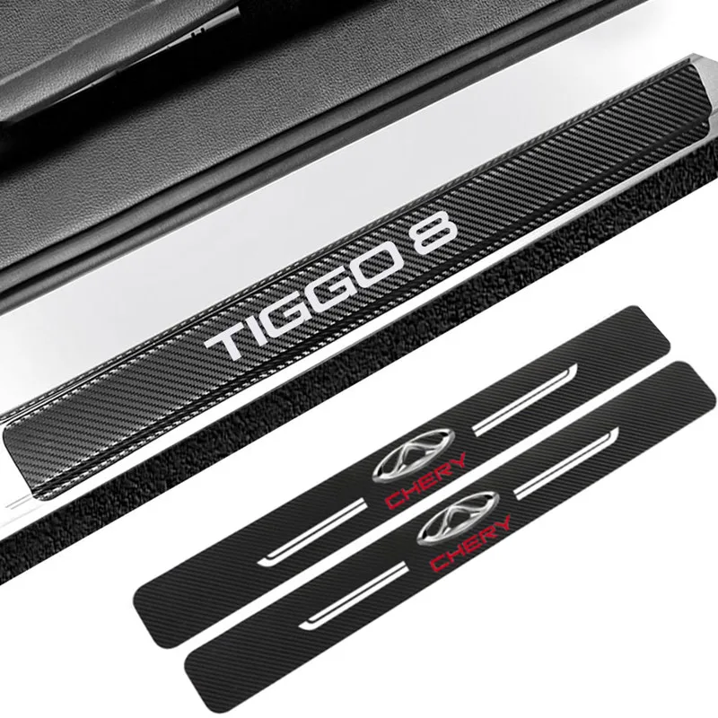 

4Pcs Car Door Sill Plate Stickers For CHERY TIGGO PRO 8 Auto Threshold Protector Decals Car Tuning Accessories
