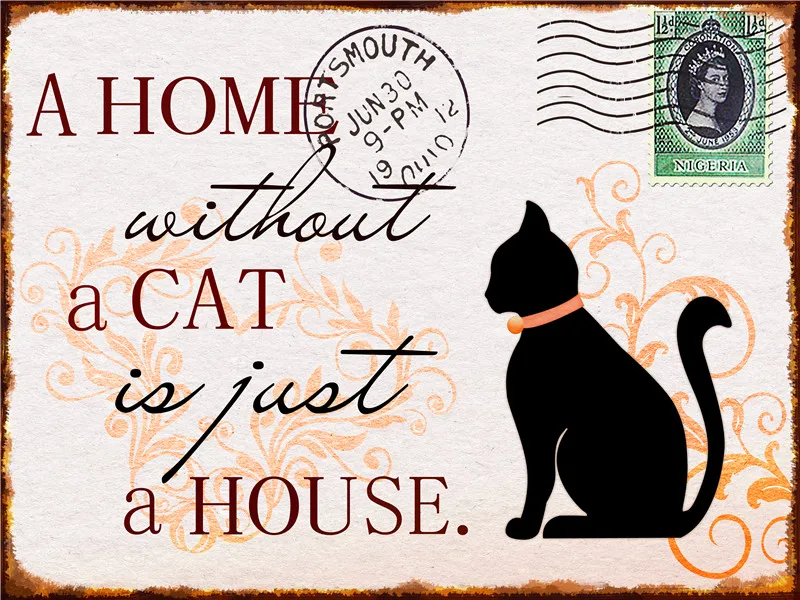 

Черная кошка, украшение для дома, кролик, наклейки, геймерская комната, металлические пластины, декор для ванной комнаты, украшение для дома,...