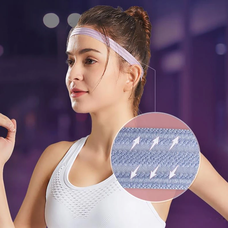 

Non Slip Sweat Band Women Men Yoga Hair Bands Sports Headband Elastic Sport Sweatband Running Biking Tennis Headscarf Overgrip