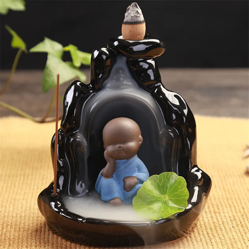 Статуя будды Zen Backflow благовония горелка керамический дымовой водопад