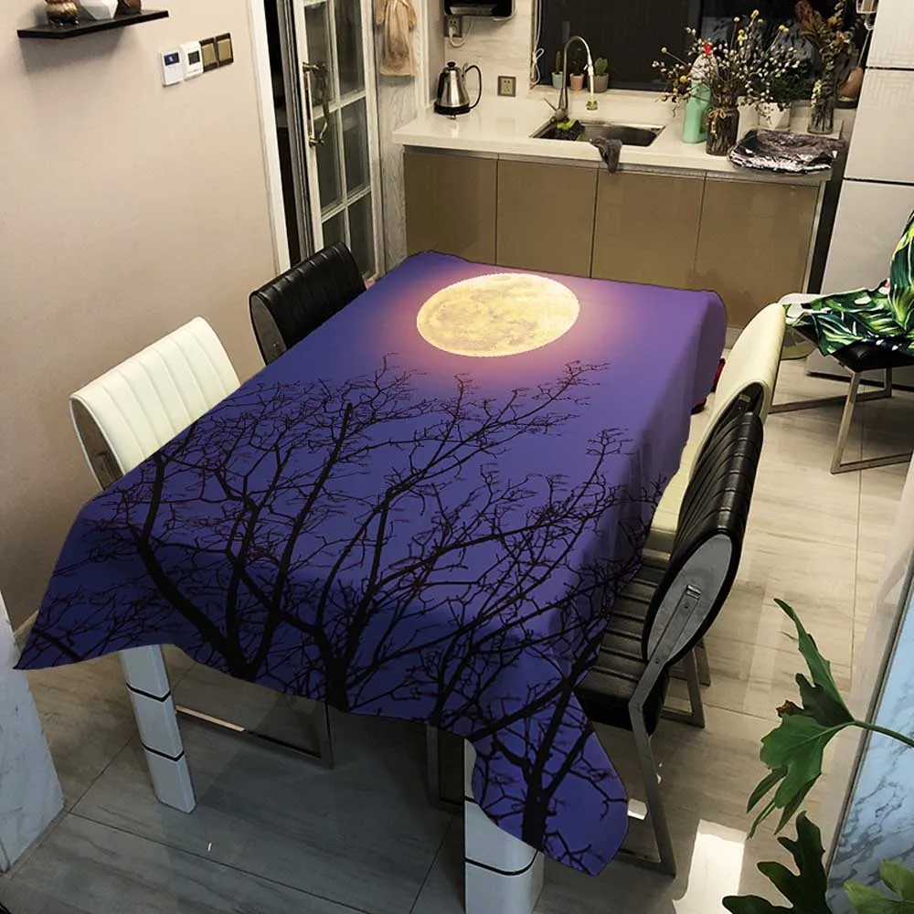 Moon Planet Print прямоугольная скатерть с квадратным принтом земли темно синяя