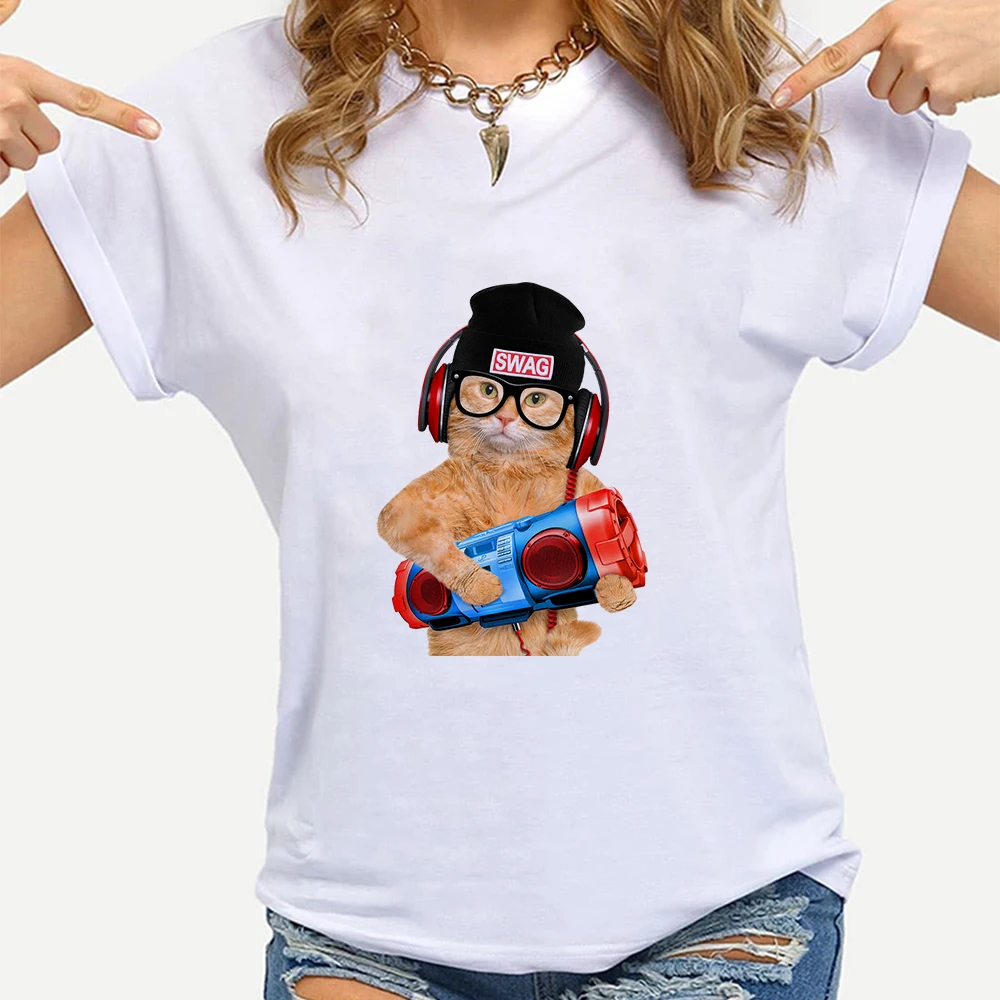 

Casual Shirt Short Sleeve Swag Hip Hop Women Clothing Punk Brazil Streetwear Summer White Top 2021 New Ropa Tumblr Mujer Urban