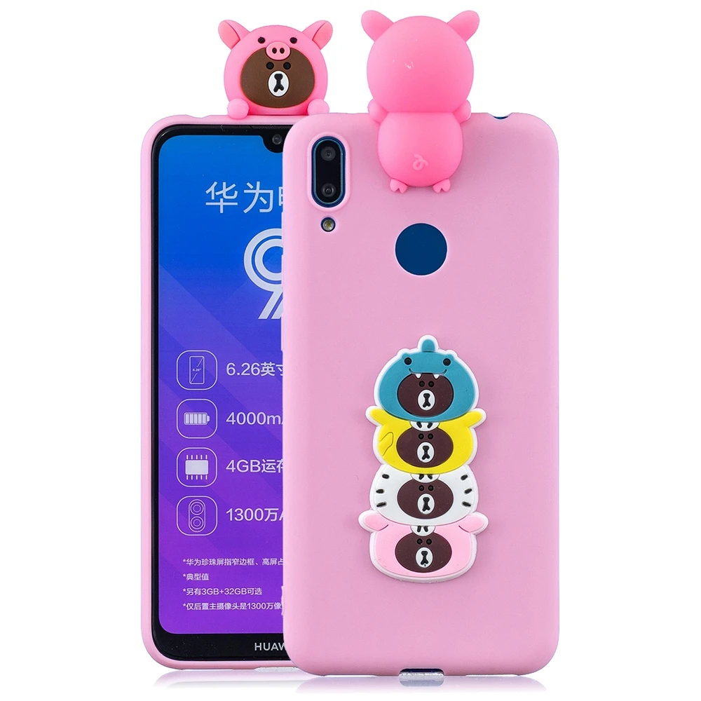 2 Etui huawei Y6 Y7 Prime чехол Крышка Y5 Y7 Y9 симпатичный типа сделай себе сам 3D собаки в форме единорога панда силиконовый чехол для принципиально huawei Y6 Y7 Y9 чехол - Цвет: 2
