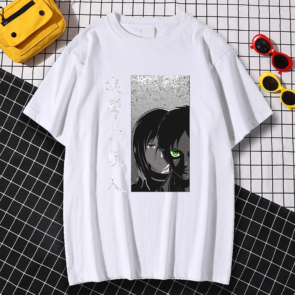 

Kohpweran Anime Attack on Titan Printed T Shirt Man Fashion T Shirt Retro Comfortable Top Oversized Mens Lycra Daily O-Neck