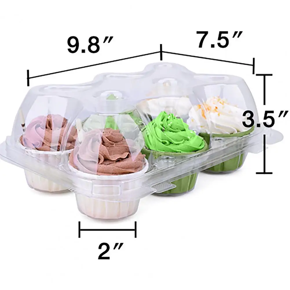 

6 Hole/12 Hole Cupcake Container Eco-friendly Good Seal Performance PET Cupcake Holder Box for Home Eco-friendly