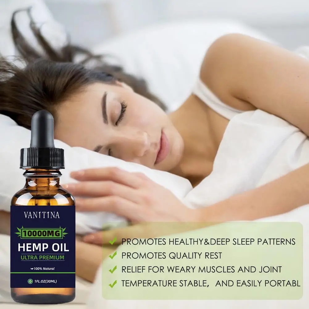 

2021 New 30ml 10000mg Natural Hemp Drops Oil Organic Pure Essential Oil Herbal Drops Body Relieve Stress Oil Help Sleep Oil