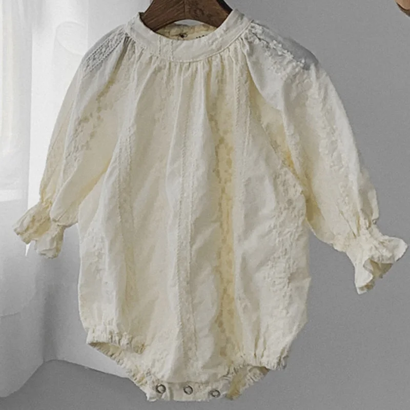 

Baby Girls Clothes Korean Style baby Girl Bodysuit Embroidered Infant Girl One Piece