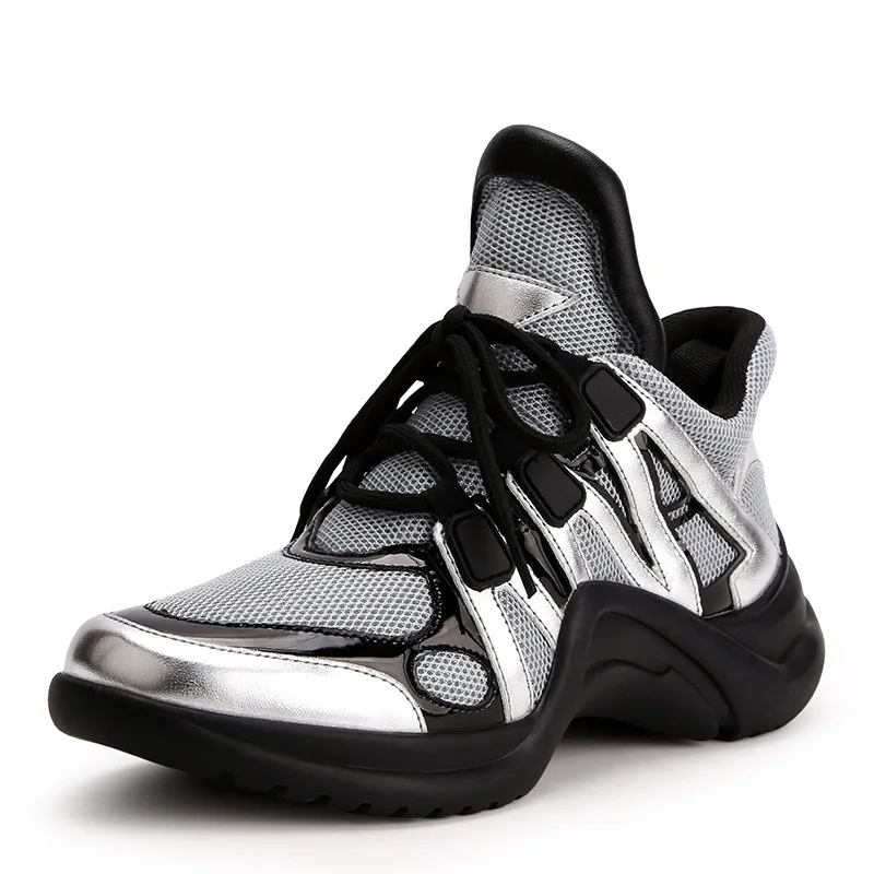 Красивые женские кроссовки на массивном каблуке в стиле Харадзюку теннисные