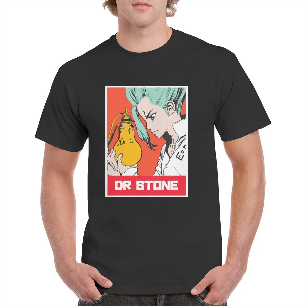 

Футболка с рисунком Dr Stone Senku Ishigami Science, хлопковый топ в стиле Харадзюку, футболка оверсайз для мужчин и женщин