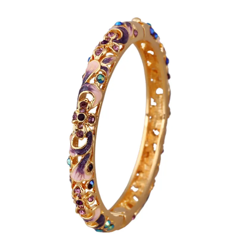 

Ladies Fashion Cloisonne Bracelet Korean Hollow Diamond Plated Jewelry Gift Palace Style Retro Bracelet