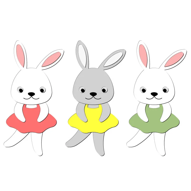 

New rabbit Wooden Die Scrapbooking C2737 Cutting Dies Multiple Sizes Compatible with most die cutting machines