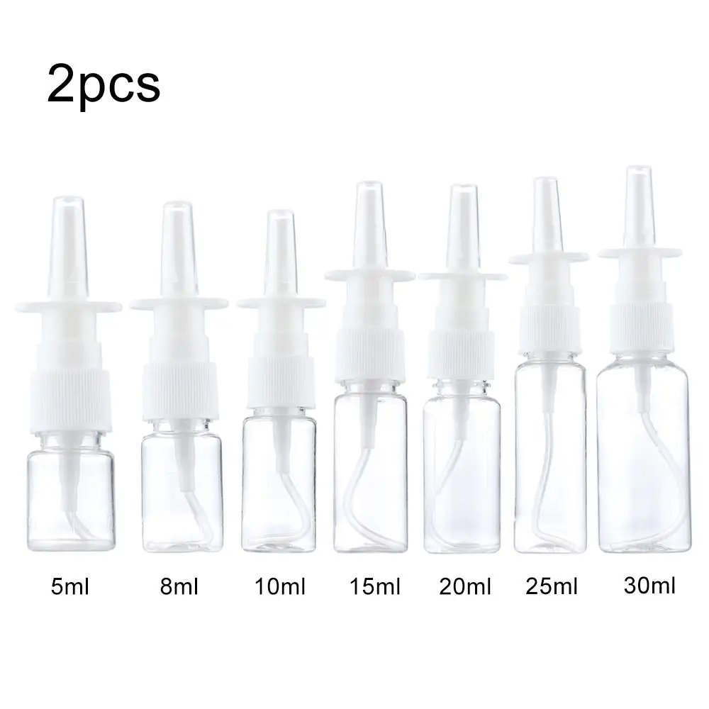 

2pcs 10ml/20ml/30ml White Empty Plastic Nasal Spray Bottles Pump Sprayer Mist Nose Spray Refillable Bottle for Medical Packaging