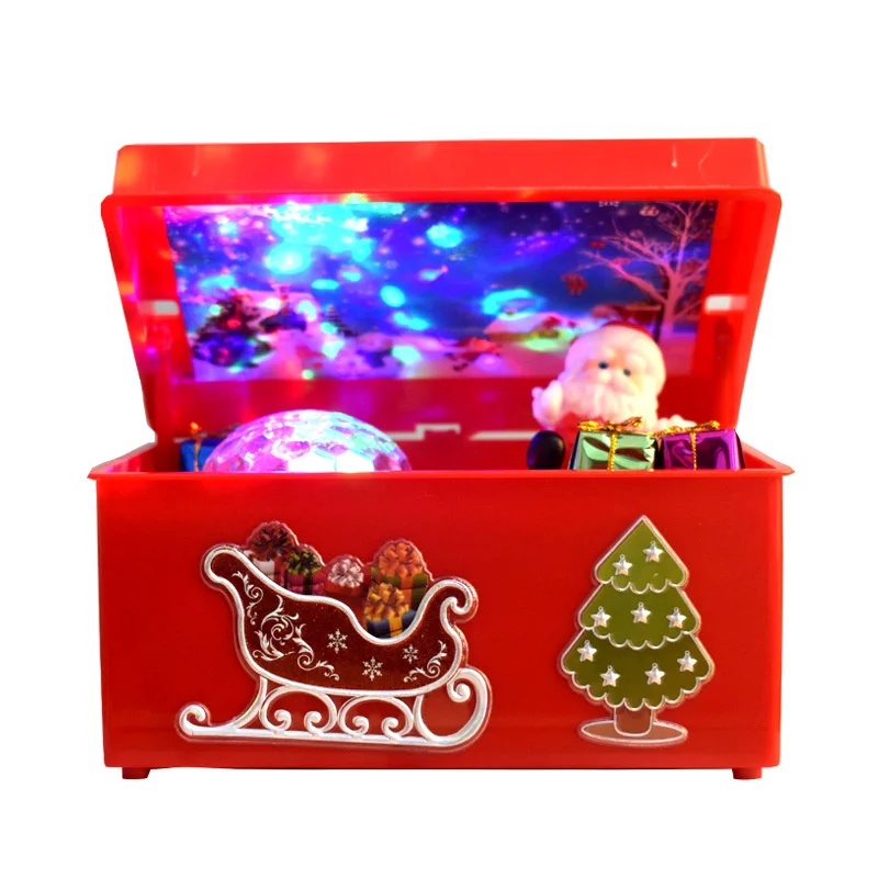 

Christmas Present Santa Claus Music Box Electric Lift Glow New Year's Gift Children's Day Gifts Gift Box