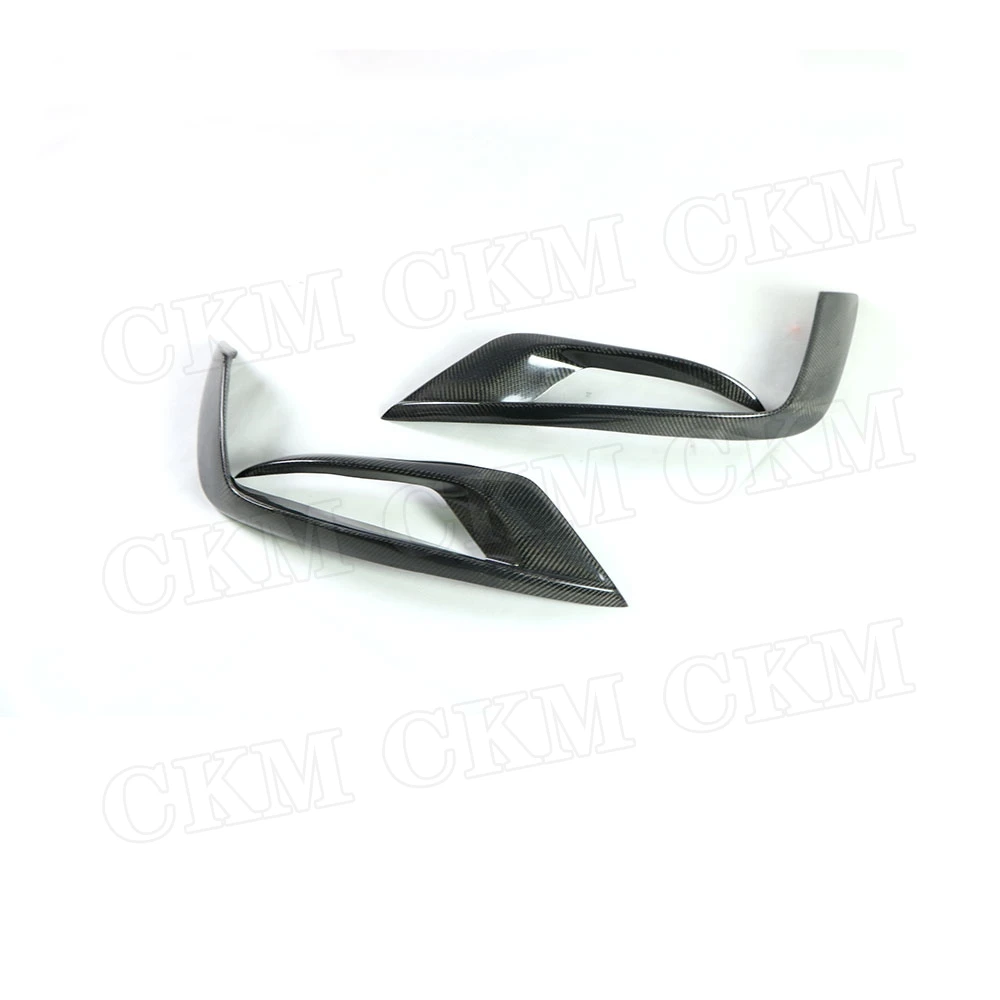 W222 углеродное волокно передний бампер губы воздушный поток угловой разветвитель