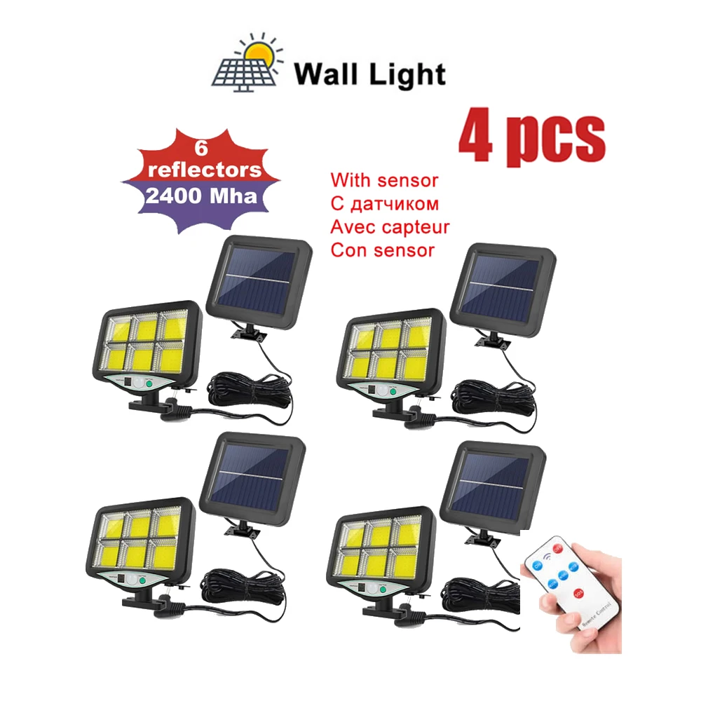 

Настенный светильник с пассивным инфракрасным датчиком движения, 120 светодиодов, 4 шт.