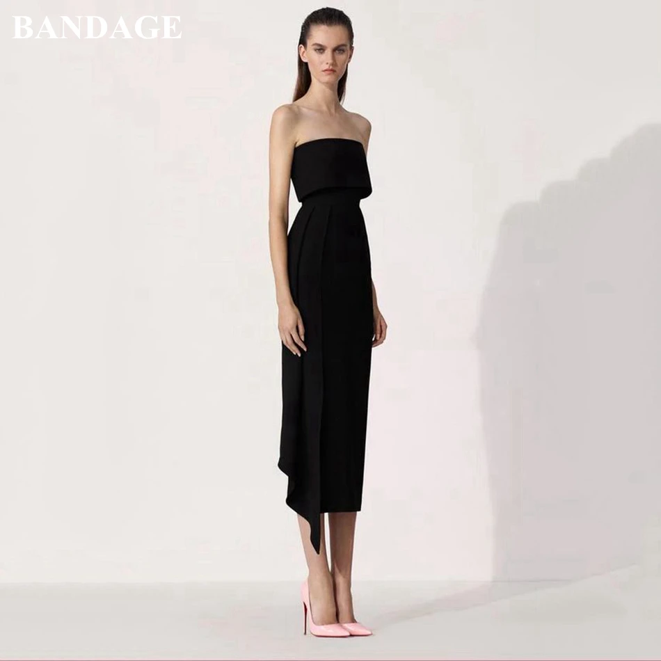 

Женское платье из вискозы, без бретелек, с драпировкой