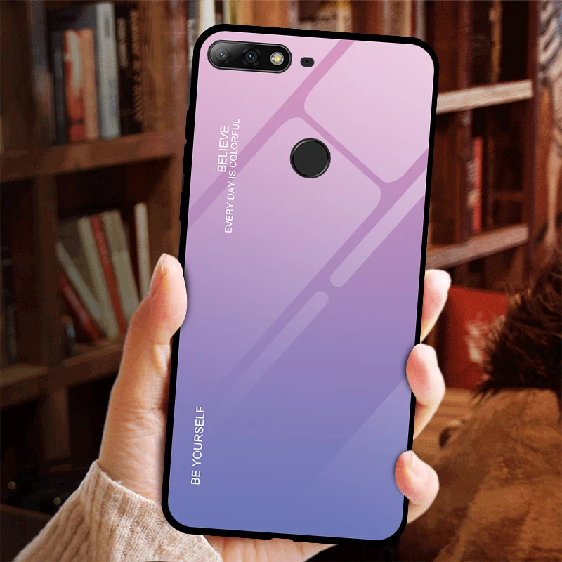 Градиентный стеклянный чехол для телефона Huawei Honor 7A RU 5 45 Pro 7C 99 дюйма чехлы из